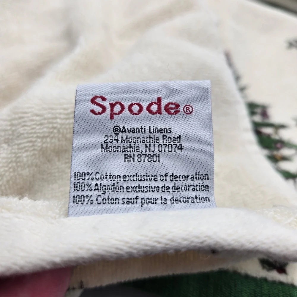 Vintage Spode Christmas Tree Decor Towel Set Of 7 Avanti Linens 100% Cotton‎